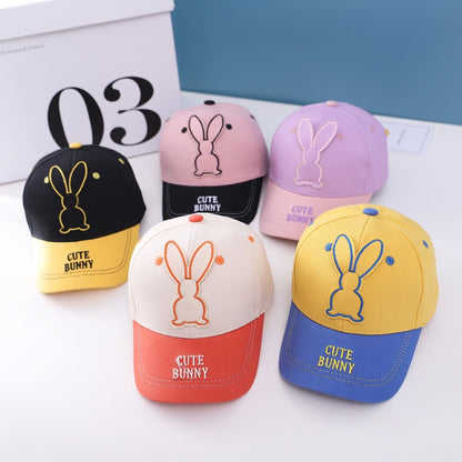 C0477 Cartoon Long-Eared Rabbit Pattern Baby Baseball Hat Children Peaked Cap