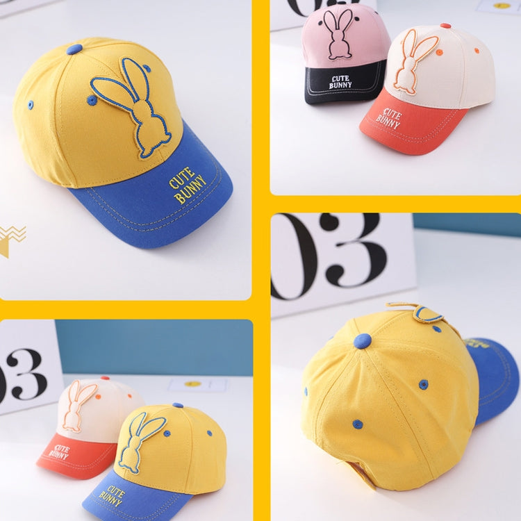 C0477 Cartoon Long-Eared Rabbit Pattern Baby Baseball Hat Children Peaked Cap