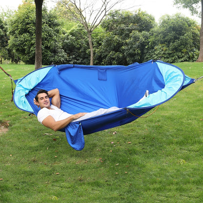 Anti-Rollover Automatic Quick-Opening Mosquito Net Hammock Outdoor Camping Double Anti-Mosquito Hammock, Size: 290x140cm, 290x140cm Yellow, 290x140cm Green, 290x140cm Blue