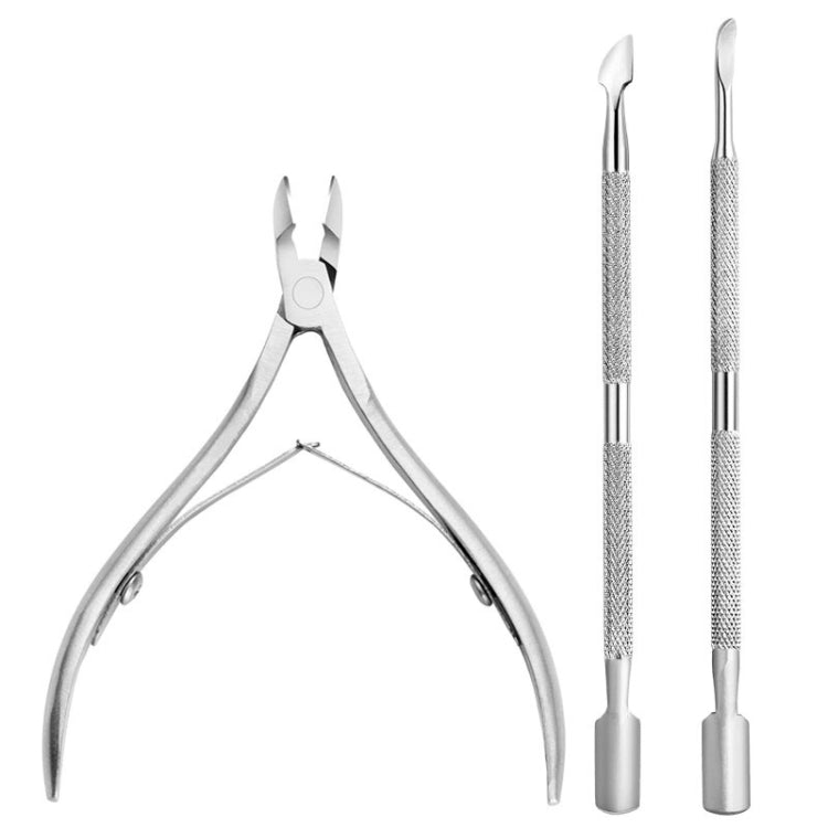 FABIYAN Stainless Steel Dead Skin Shear Steel Push Nail Art Tool Set, Specification: Set 3