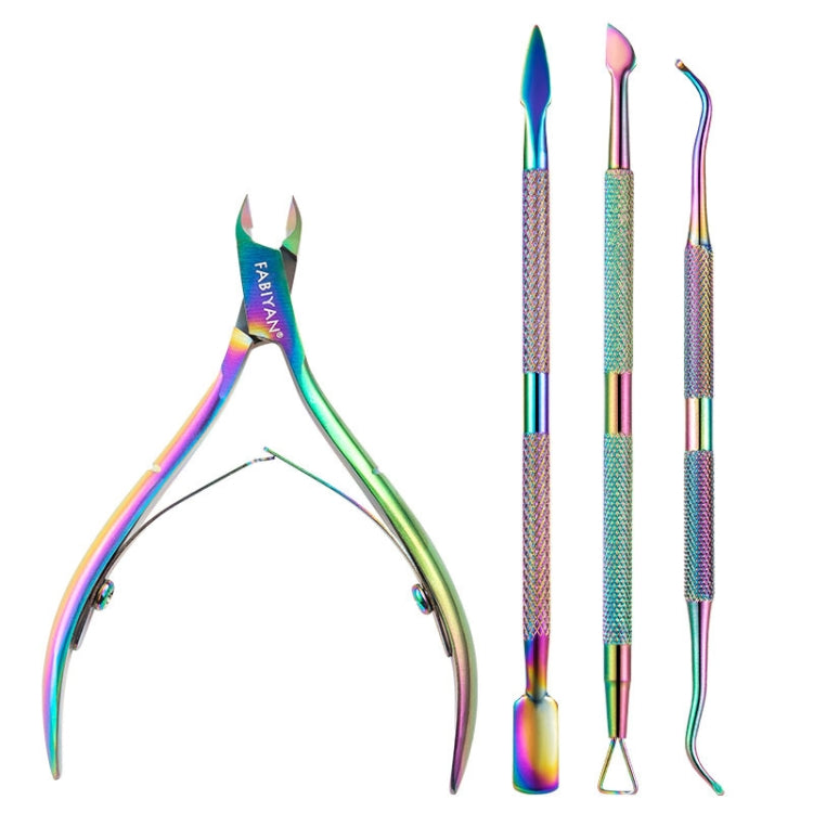 FABIYAN Stainless Steel Dead Skin Shear Steel Push Nail Art Tool Set, Specification: Set 3