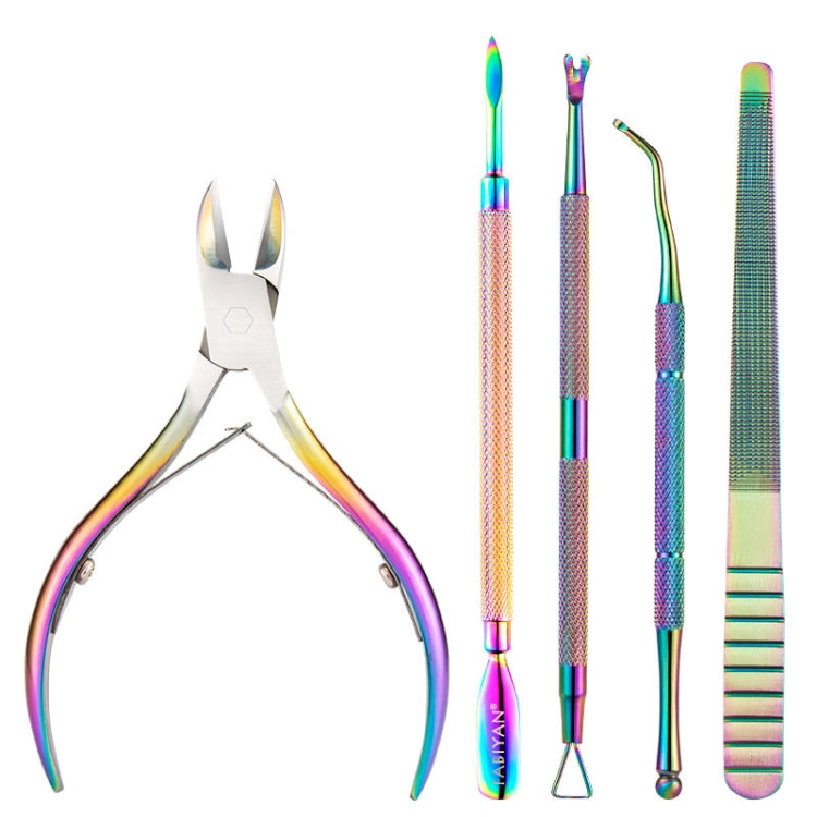 FABIYAN Stainless Steel Dead Skin Shear Steel Push Nail Art Tool Set, Specification: Set 3