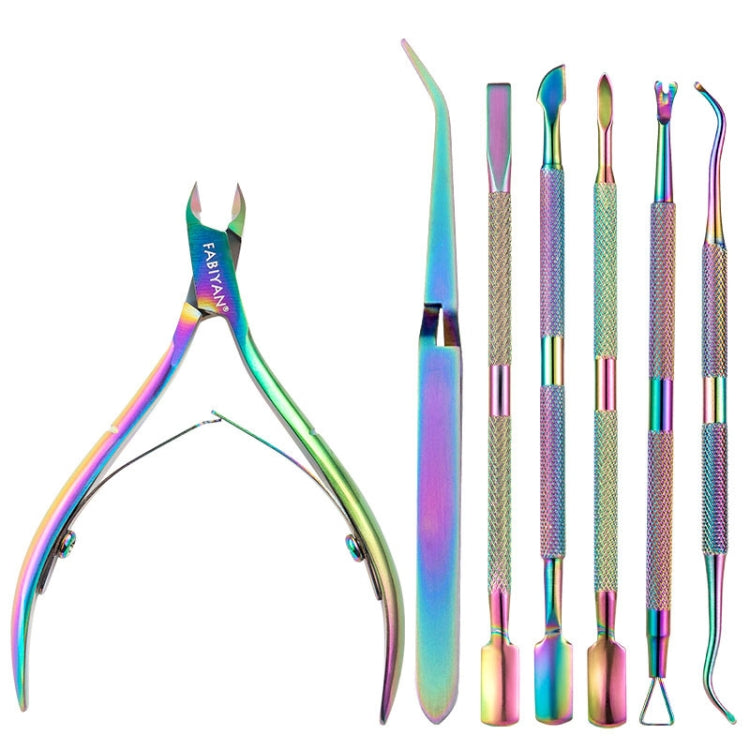 FABIYAN Stainless Steel Dead Skin Shear Steel Push Nail Art Tool Set, Specification: Set 3