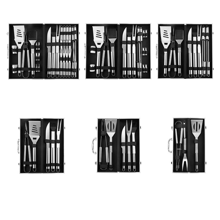 Barbecue Combination Tool Set Aluminum Box Stainless Steel Grill Set