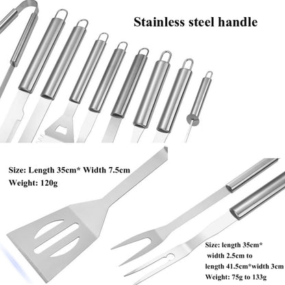 Barbecue Combination Tool Set Aluminum Box Stainless Steel Grill Set