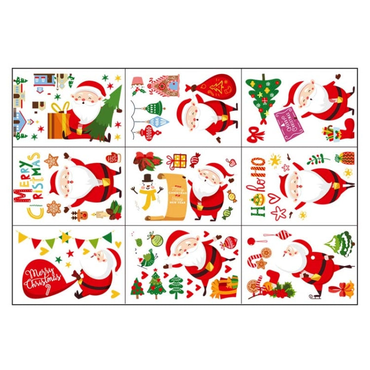 Cartoon Christmas Window Stickers Show Window Living Room StaticChristmas Decoration Wall Stickers