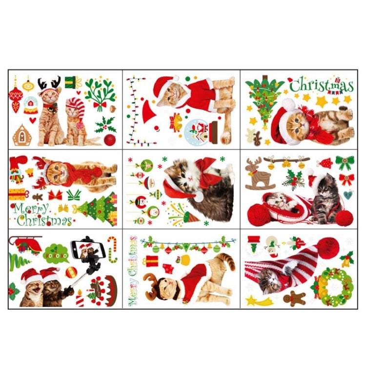 Cartoon Christmas Window Stickers Show Window Living Room StaticChristmas Decoration Wall Stickers