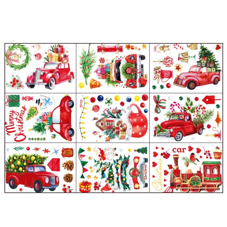 Cartoon Christmas Window Stickers Show Window Living Room StaticChristmas Decoration Wall Stickers