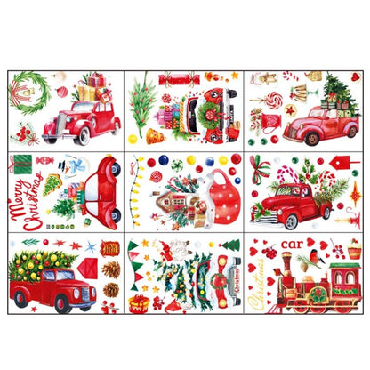 Cartoon Christmas Window Stickers Show Window Living Room StaticChristmas Decoration Wall Stickers