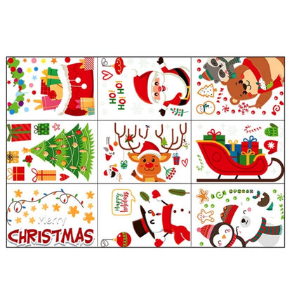 Cartoon Christmas Window Stickers Show Window Living Room StaticChristmas Decoration Wall Stickers