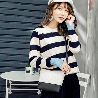 Embossed Checkered Shoulder Bucket Bag Crossbody Mobile Phone Bag