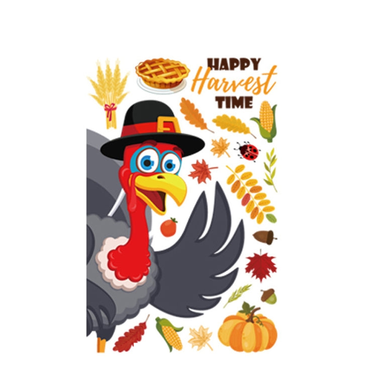 10 PCS Thanksgiving Turkey Sticker Static Sticker Glass Window Decoration Wall Sticker