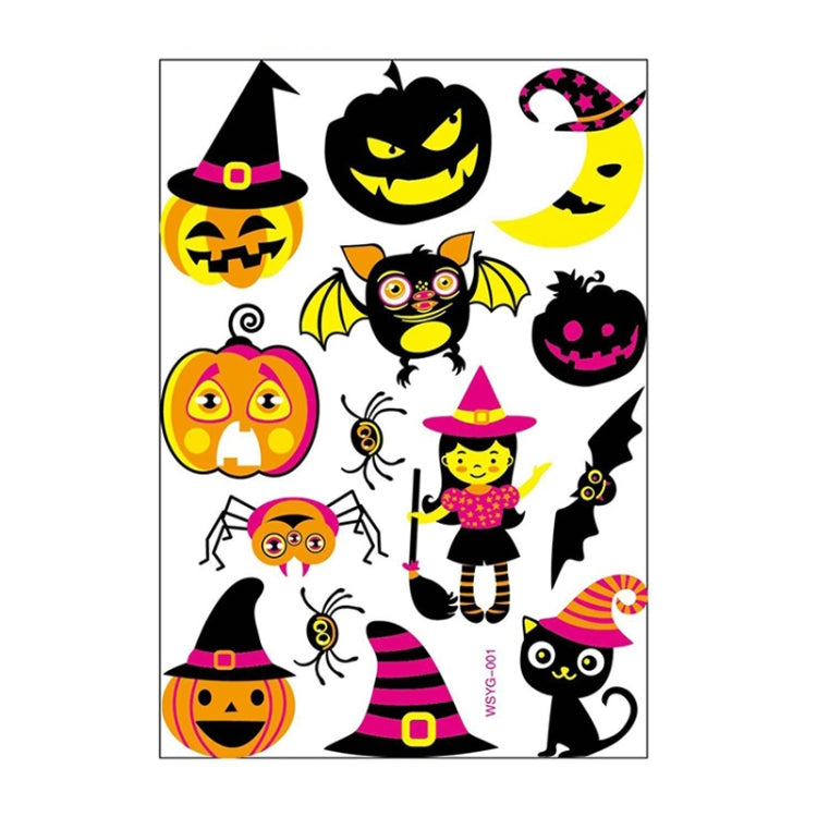 Halloween Fluorescent Children Water Transfer Sticker Cartoon Animal Tattoo Sticker