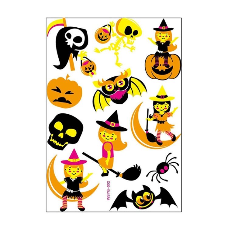 Halloween Fluorescent Children Water Transfer Sticker Cartoon Animal Tattoo Sticker