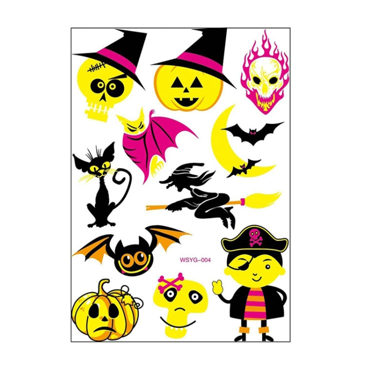 Halloween Fluorescent Children Water Transfer Sticker Cartoon Animal Tattoo Sticker