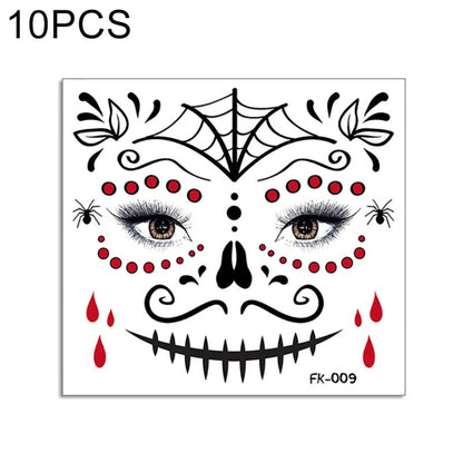 10 PCS Water Transfer Stickers Children Cartoon Halloween Funny Tattoo Stickers Horror Decoration Face Stickers