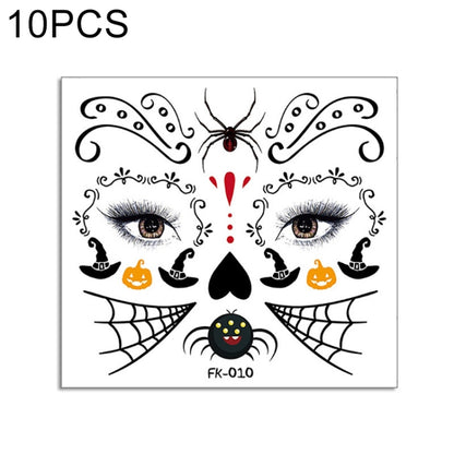 10 PCS Water Transfer Stickers Children Cartoon Halloween Funny Tattoo Stickers Horror Decoration Face Stickers