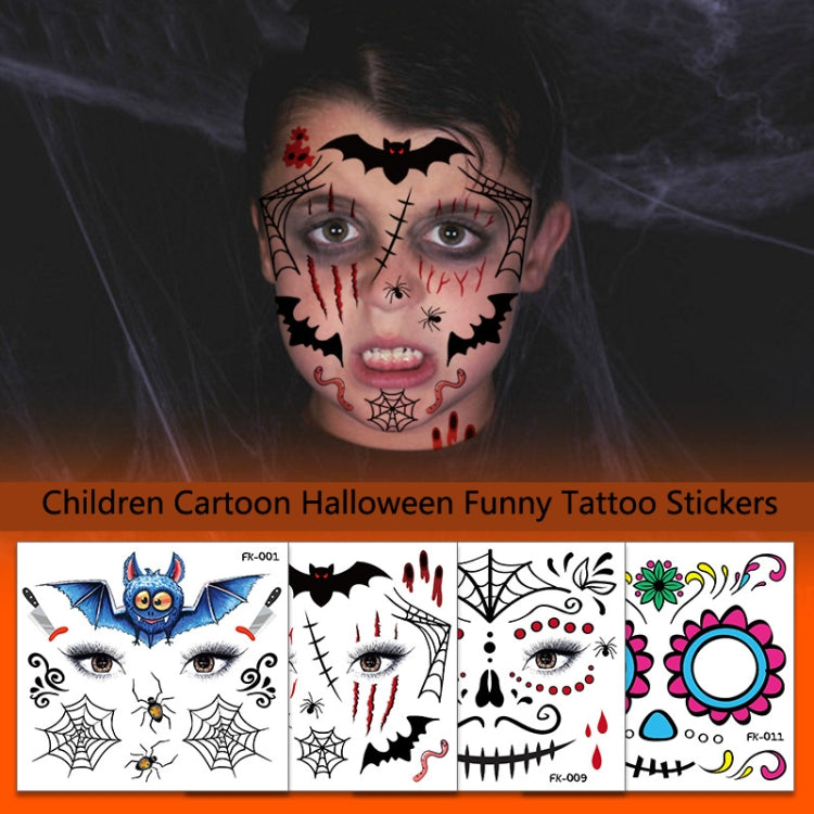 10 PCS Water Transfer Stickers Children Cartoon Halloween Funny Tattoo Stickers Horror Decoration Face Stickers