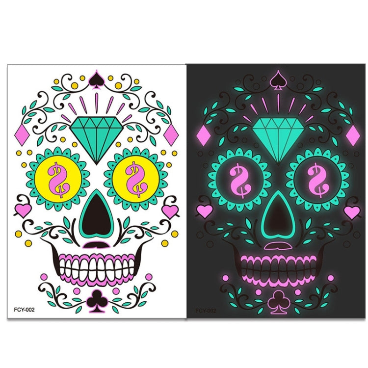 Halloween Two-Color Luminous Funny Tattoo Stickers Face Sticker