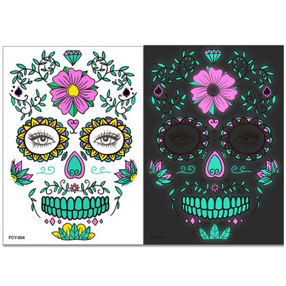 Halloween Two-Color Luminous Funny Tattoo Stickers Face Sticker