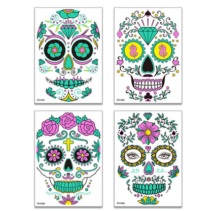 Halloween Two-Color Luminous Funny Tattoo Stickers Face Sticker