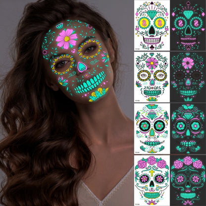 Halloween Two-Color Luminous Funny Tattoo Stickers Face Sticker