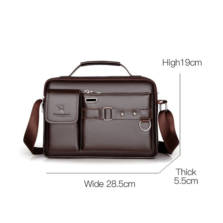 WEIXIER D235 Men Shoulder Bag Portable PU Leather Handbag