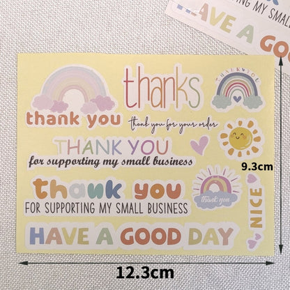 Rainbow Thank You Sticker Gift Box Seal Sticker