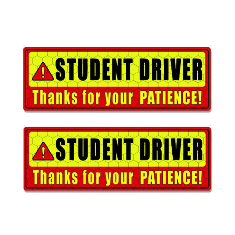 2 PCS STUDENT DRIVER Novice Car Sticker Magnetic Reflective Car Sticker