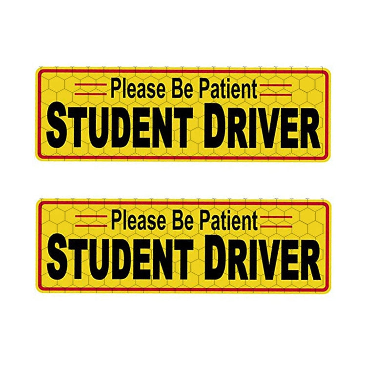 2 PCS STUDENT DRIVER Novice Car Sticker Magnetic Reflective Car Sticker