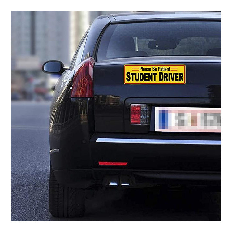 2 PCS STUDENT DRIVER Novice Car Sticker Magnetic Reflective Car Sticker