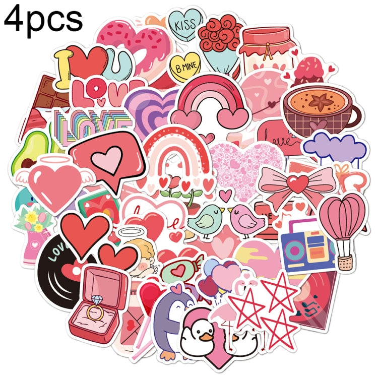 100pcs / Set Valentine Day Gifts Decorative Stickers Cartoon Waterproof Water Cup Sticker, Spec: N15