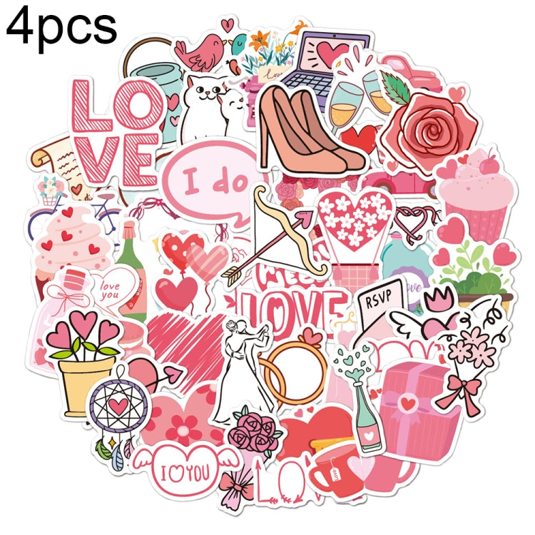 100pcs / Set Valentine Day Gifts Decorative Stickers Cartoon Waterproof Water Cup Sticker, Spec: N15