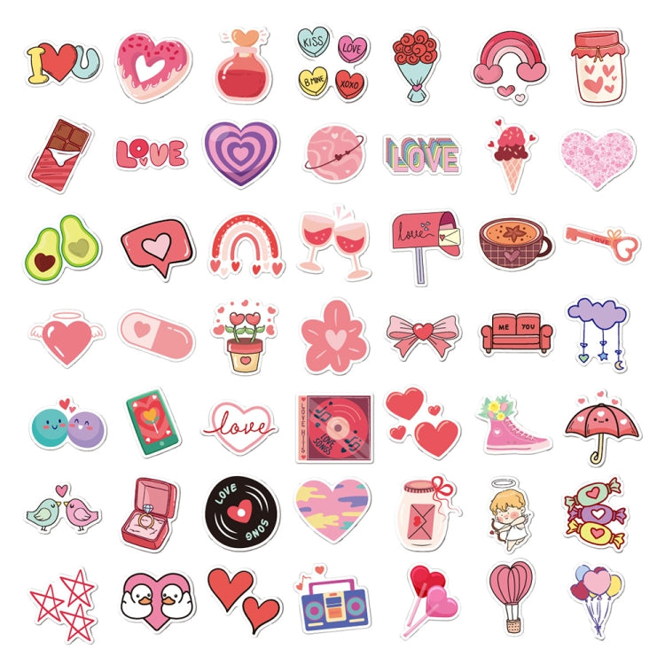 100pcs / Set Valentine Day Gifts Decorative Stickers Cartoon Waterproof Water Cup Sticker, Spec: N15