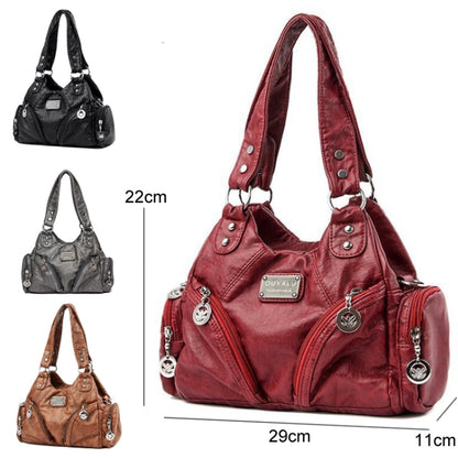 Retro Soft Leather Motorcycle Bag Women Diagonal Shoulder Bag