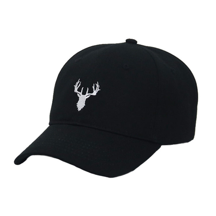 Embroidered Deer Adjustable Baseball Cap Solid Color All-match Peaked Cap