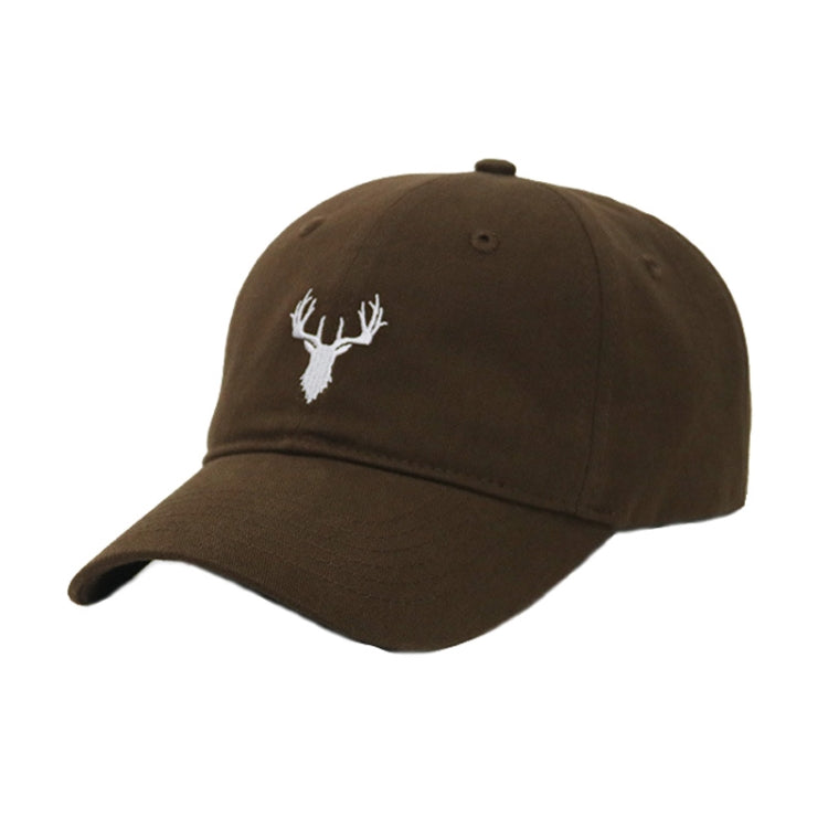 Embroidered Deer Adjustable Baseball Cap Solid Color All-match Peaked Cap