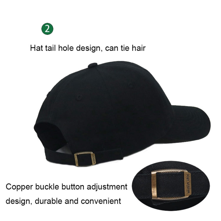 Embroidered Deer Adjustable Baseball Cap Solid Color All-match Peaked Cap