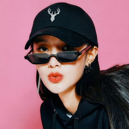 Embroidered Deer Adjustable Baseball Cap Solid Color All-match Peaked Cap