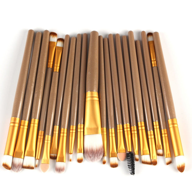 20pcs/set Wooden Handle Makeup Brush Set Beauty Tool Brushes