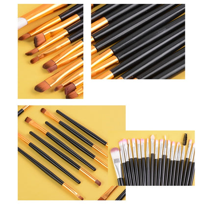 20pcs/set Wooden Handle Makeup Brush Set Beauty Tool Brushes