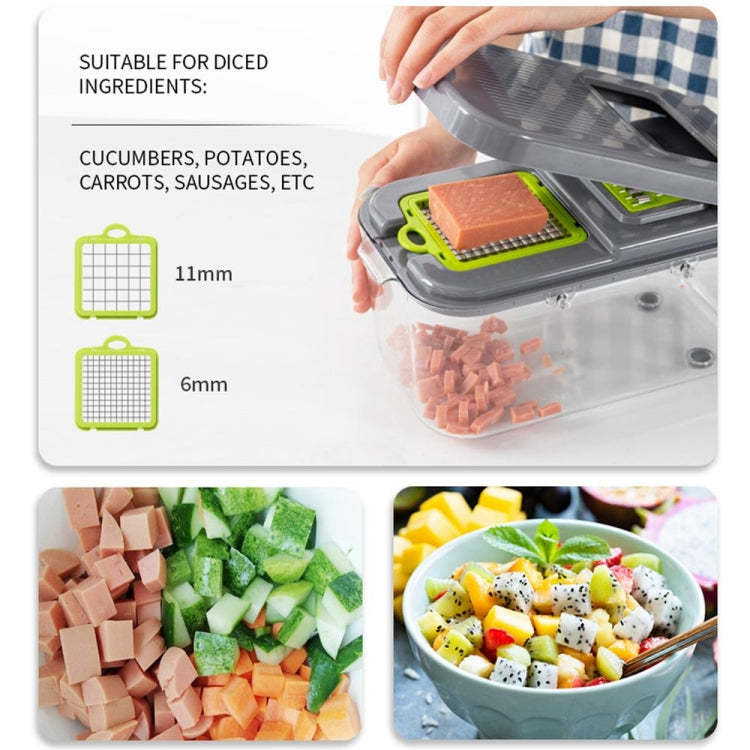 22 in 1 Multifunctional Food Chopper Grater Onion Dicer Veggie Cutter with 13 Stainless Steel Blades