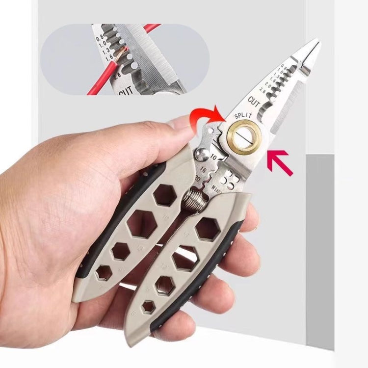 7-inch Multipurpose Wire Stripper With 6 Sizes of Hex Holes