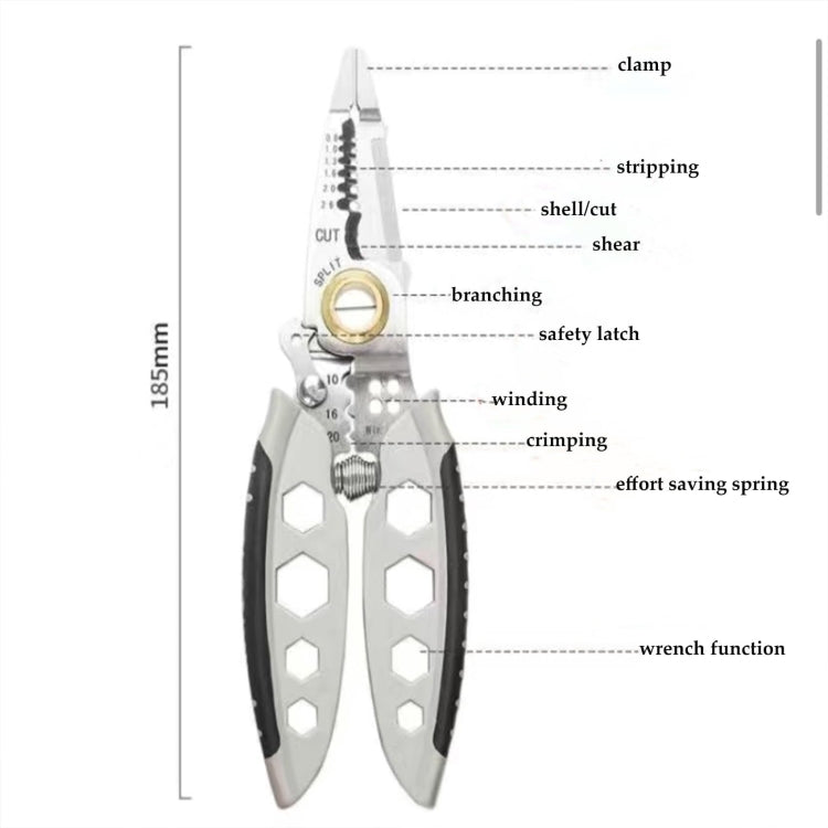 7-inch Multipurpose Wire Stripper With 6 Sizes of Hex Holes