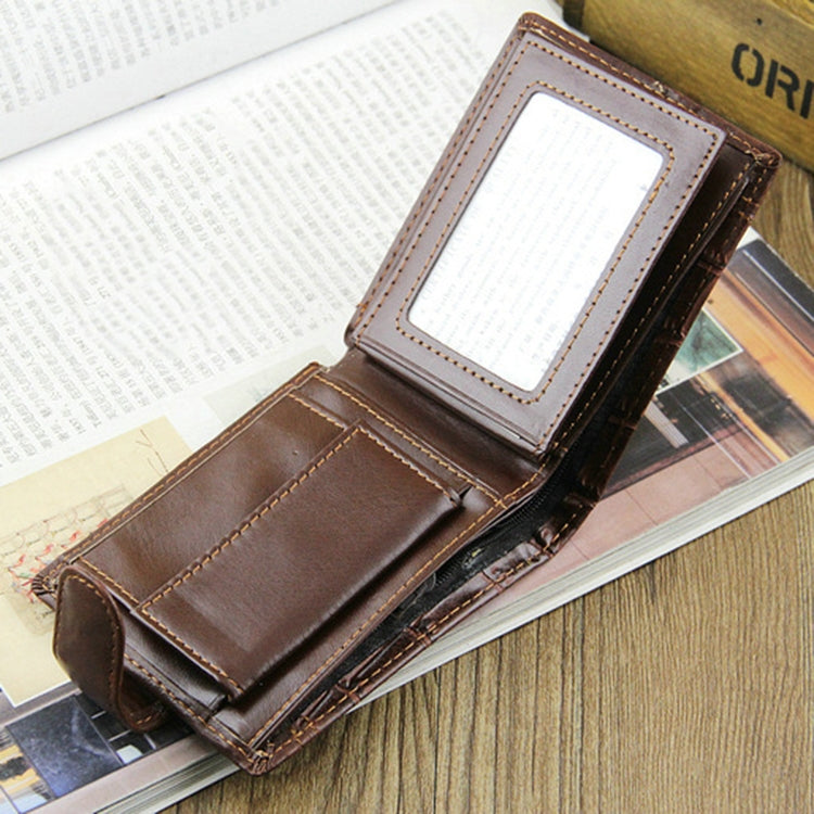 Splicing Leather Casual Men Wallet With Buckle Multi-Card Slot Coin Purse