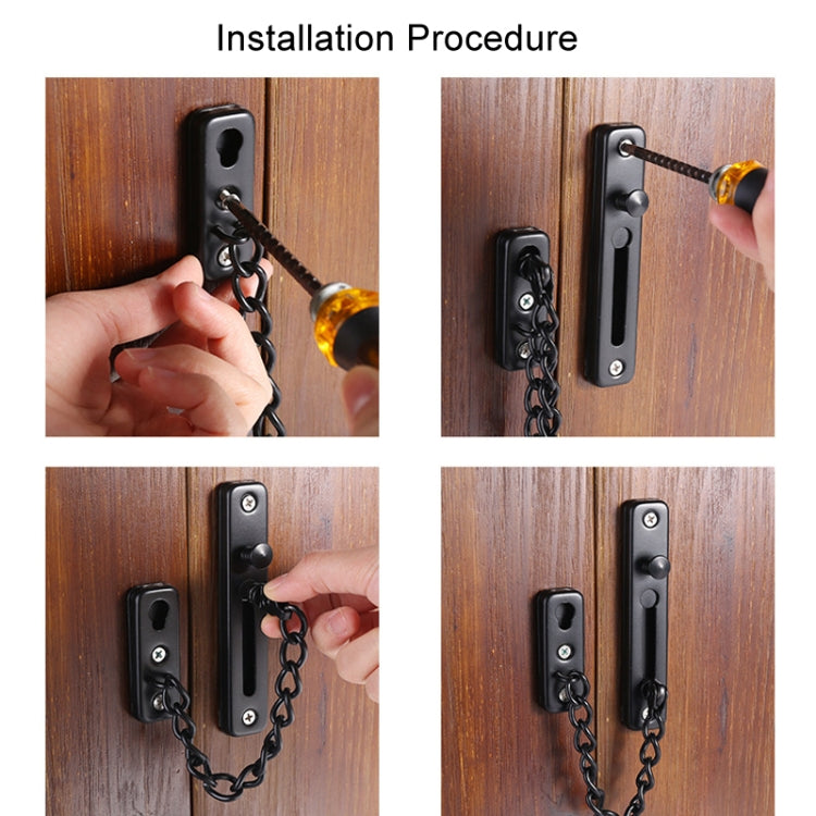 With Insurance Door Buckle Security Chain Anti-burglary Door Chain Latch Household Door Inside Reverse Lock Anti-burglary Buckle