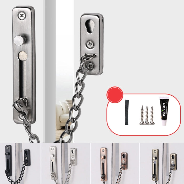 With Insurance Door Buckle Security Chain Anti-burglary Door Chain Latch Household Door Inside Reverse Lock Anti-burglary Buckle