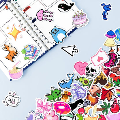 2sets Mosaic Style Laptop Suitcase Cartoon Graffiti Sticker