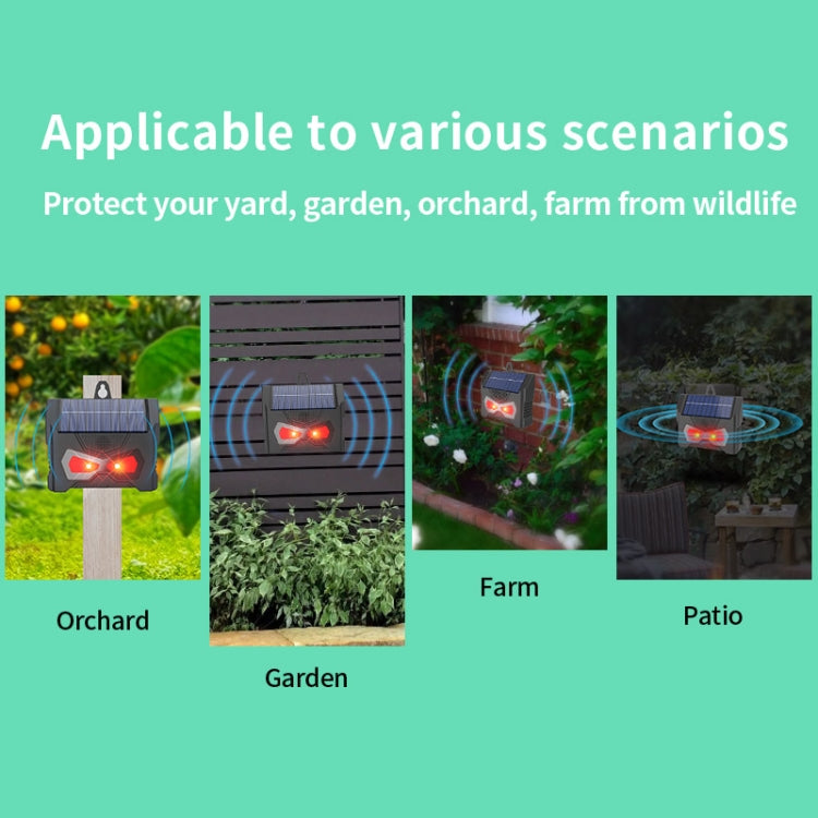 Outdoor Ultrasonic Solar Mouse Repeller LED Flash Animal Repeller