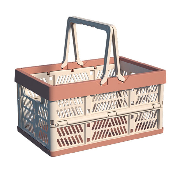 Plastic Folding Storage Basket Shopping Basket Camping Storage Box With Handle
